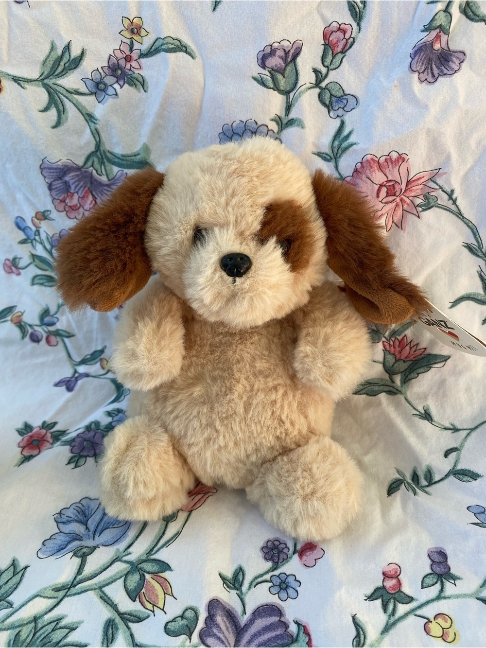 Ganz teacup Puppy Stuffed Animal - Cream and Brown Plush Dog